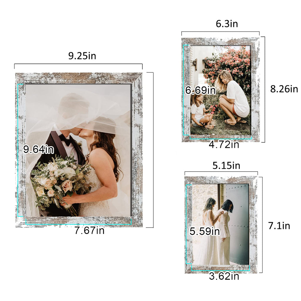 Picture Frame Set 10-Pack, Gallery Wall Frame Collage with 8x10 5x7 4x6 Frames in Distressed White Finishes