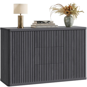 Buffet Cabinet with Storage 54.7" Large Modern Accent Storage Cabinet with Doors and Shelves Wooden Fluted Sideboard