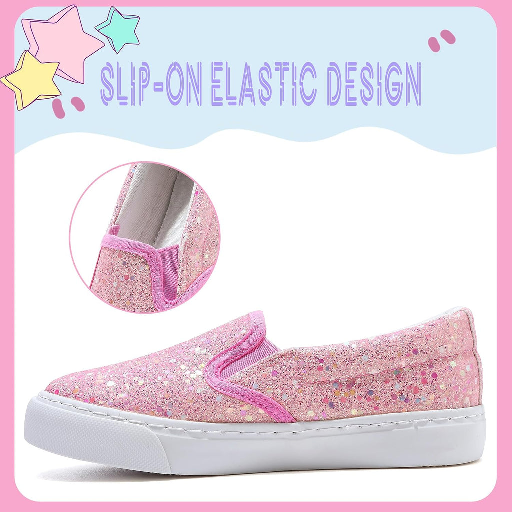 Girls Sparkle Slip-on Shoes Toddlers Canvas Sneakers