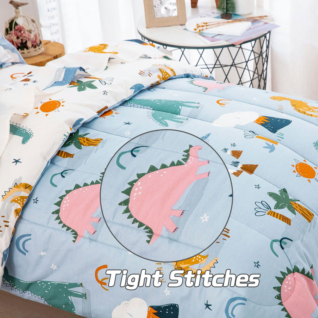Cotton Toddler Bedding Set, 4 Pieces Bed Comforter Set for Boys Girls