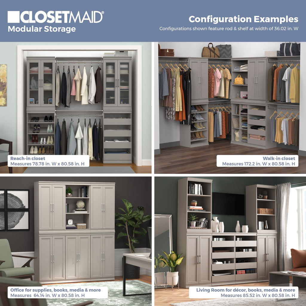 Modular Storage Shelf Unit with 12 Adjustable Shelves & Dividers, Taupe