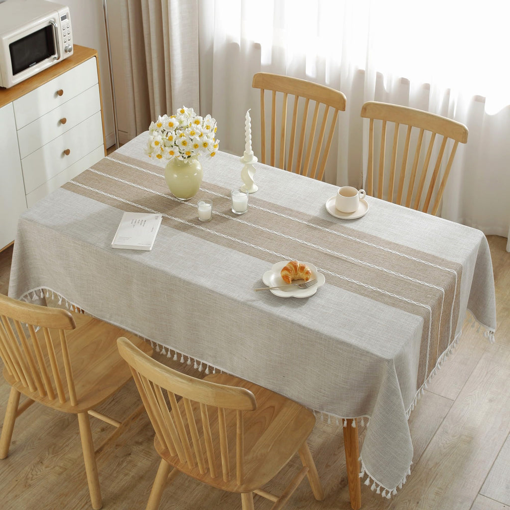 Tablecloths for Rectangle Tables, Cotton Linen Table Cloth Waterproof Tablecloth Wrinkle Free Farmhouse Dining Tables