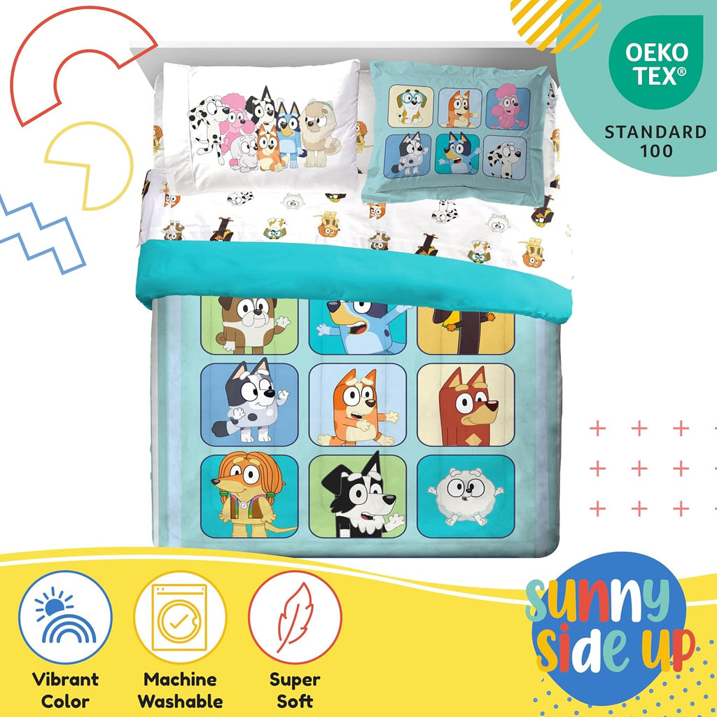 & Friends Full Comforter Set - 7 Piece Kids Bedding Includes Comforter, Sheets & Pillow Cover - Super Soft