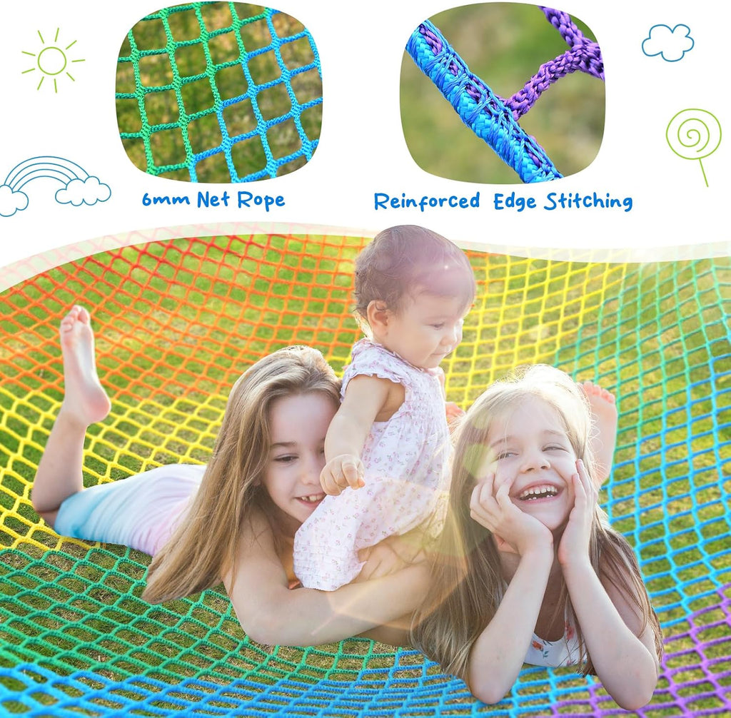10 ft Climbing Dome with Climbing Cargo Net for Kids 3-12