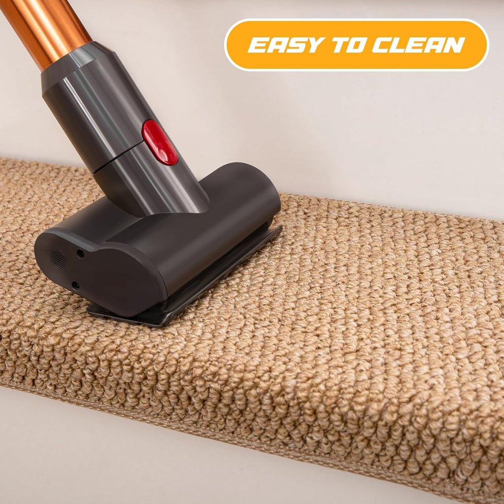 Bullnose Carpet Stair Treads Faux Sisal for Wooden Steps Indoor | Set of 14 Anti Slip Indoor Staircase Protector Rugs