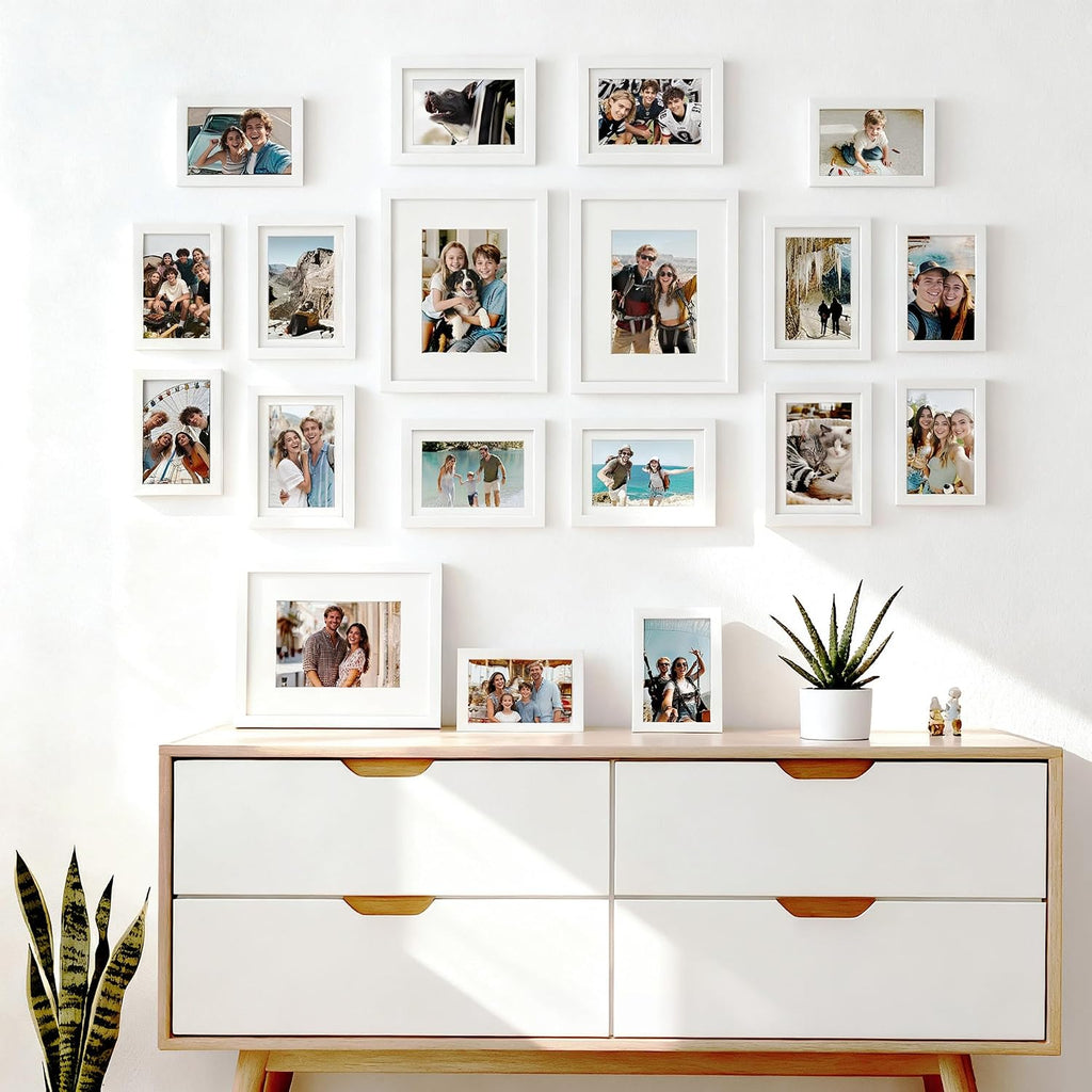 Picture Frames set of 19, Including 8x10, 5x7, 4x6 White Frame | Multi Picture Frames Collage Wall Decor, Gallery