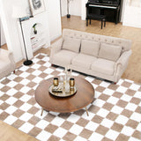 5x7 High Pile Checkered Shag Area Rug, Soft Plush Non-Slip Carpet for Living Room Bedroom