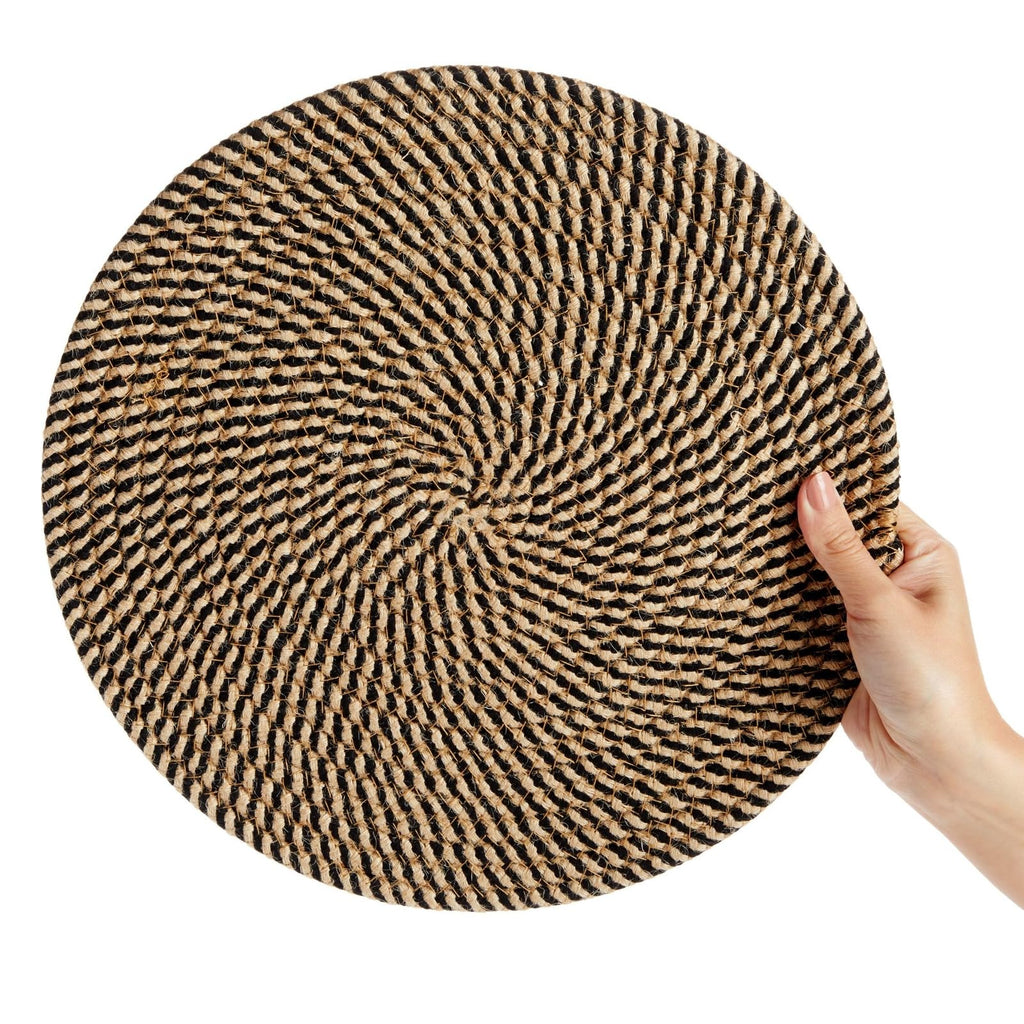 Round Jute Placemats - Indoor & Outdoor Charger Plates - Heat-Resistant Table Mats - Rustic Natural Placemats - 13"