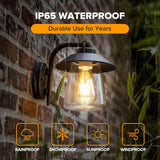 Outdoor Indoor Wall Lantern, Farmhouse Barn Wall Sconce Lighting Fixture,Matte Black Finish Anti-Rust Wall Mount Light