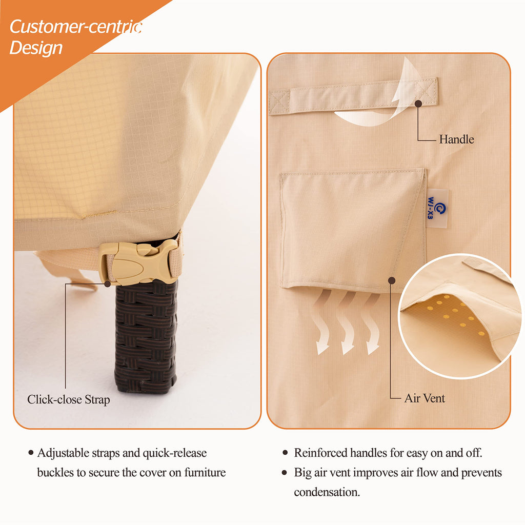 Waterproof, 43W x 42D x 42H, Beige, 1-Pack