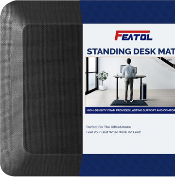 Anti Fatigue Mat for Standing, 9/10 Extra Thick Ergonomic Standing Desk Mat, Comfort Memory Foam Standing Mat at