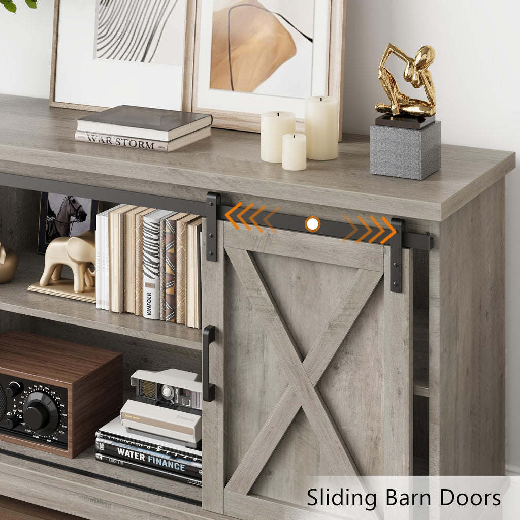 Farmhouse TV Stand and Entertainment Center for TV Up to 65 Inches
