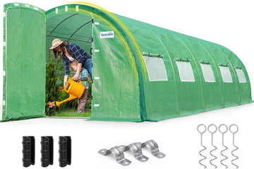 25x10x6.6 FT Premium Greenhouse for Outdoors with 2 Door Frames | Reinforced Top Structure & Cover, Large Heavy Duty