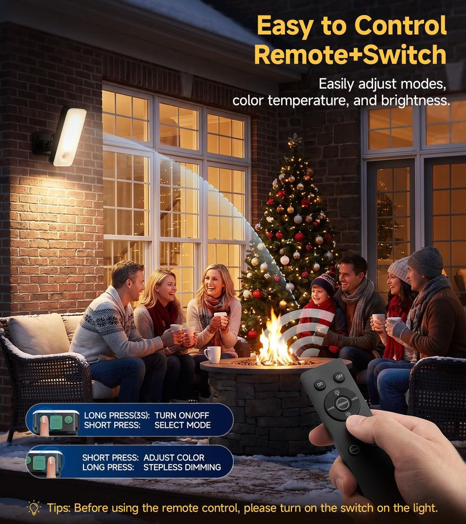 Rechargeable Outdoor Wall Lights, Porch Lights with Motion Sensor