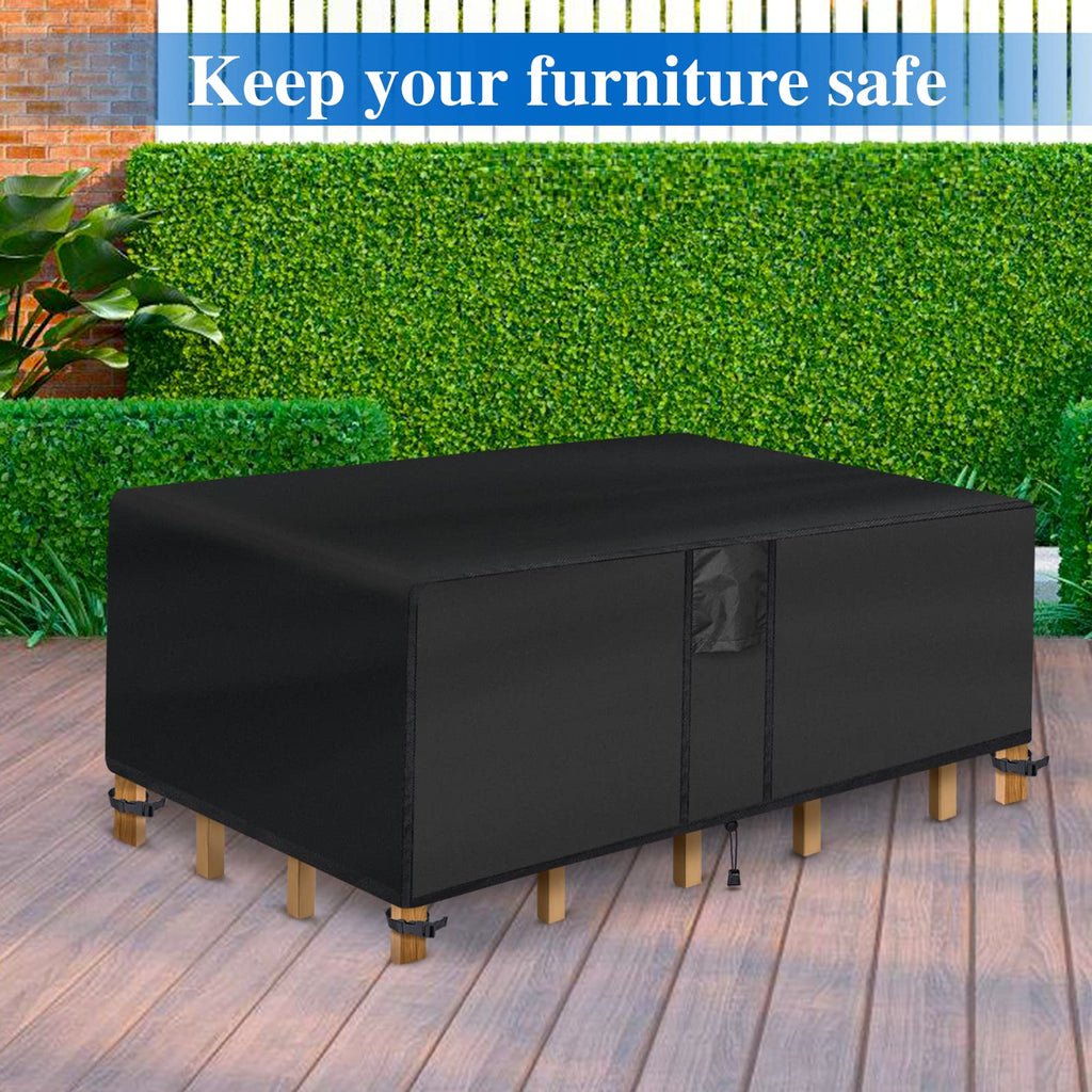Outdoor Coffee Table Cover - Waterproof Rectangular Patio Coffee Table Cover (48L x 26W x 18H inches, Black) Outdoor