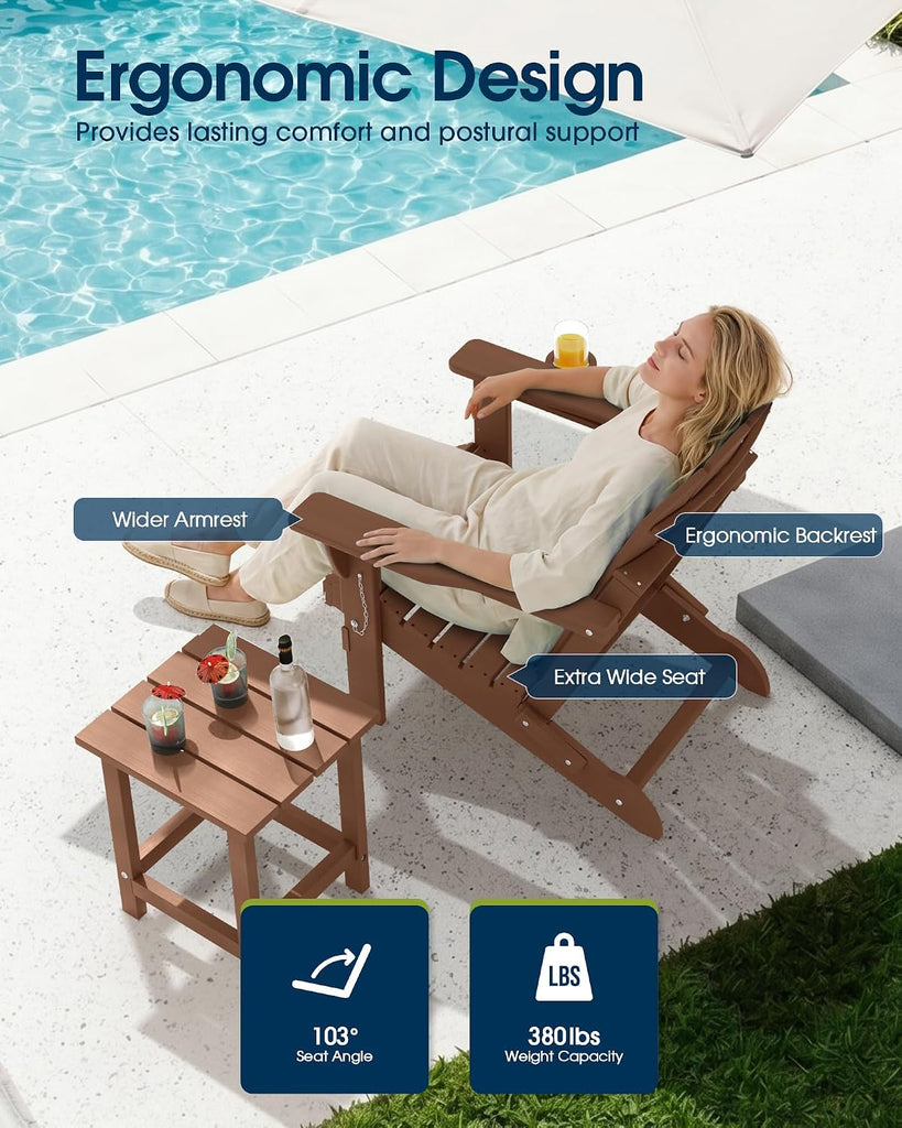 Folding Adirondack Chairs 4 Pack, Patio Chairs, Lawn Chairs, Outdoor Chairs, Adirondack Chair Plastic, Fire Pit