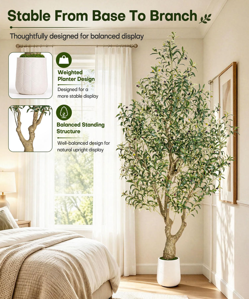 8ft Artificial Olive Tree: Large Lifelike Plant