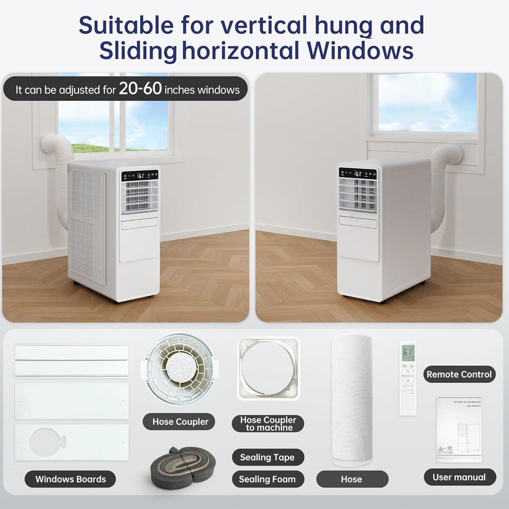 12000BTU Portable Air Conditioners with Remote, Floor Standing Cooling Portable AC Unit with Fan & Dehumidifier
