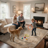 8x10 Fluffy Shag Area Rug, Soft Plush Non-Slip Carpet for Bedroom Kids Room Beige