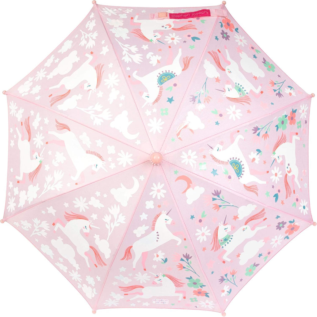 Joseph Kids' Color Changing Wet Dry Umbrella, Water reacting, Pinch Free Umbrellas for Rain Children's Umbrella