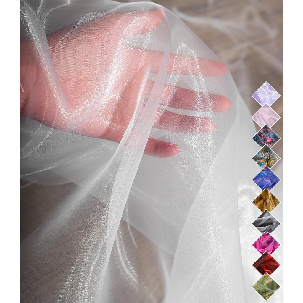 Colorful Water-Glow Gradient Organza, Iridescent Organza Fabric, Suitable for DIY Clothing, Skirts, Sewing