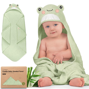 Hooded Baby Towel for Newborn, Baby Bath Towels (Frog, Regular)