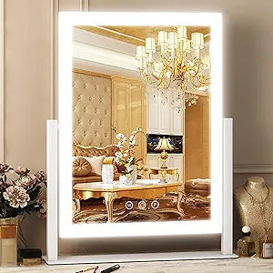 Vanity Mirror with Lights - 17"X13" Lighted Makeup Mirror, Makeup Mirror with Lights, Touch Screen with 3-Color