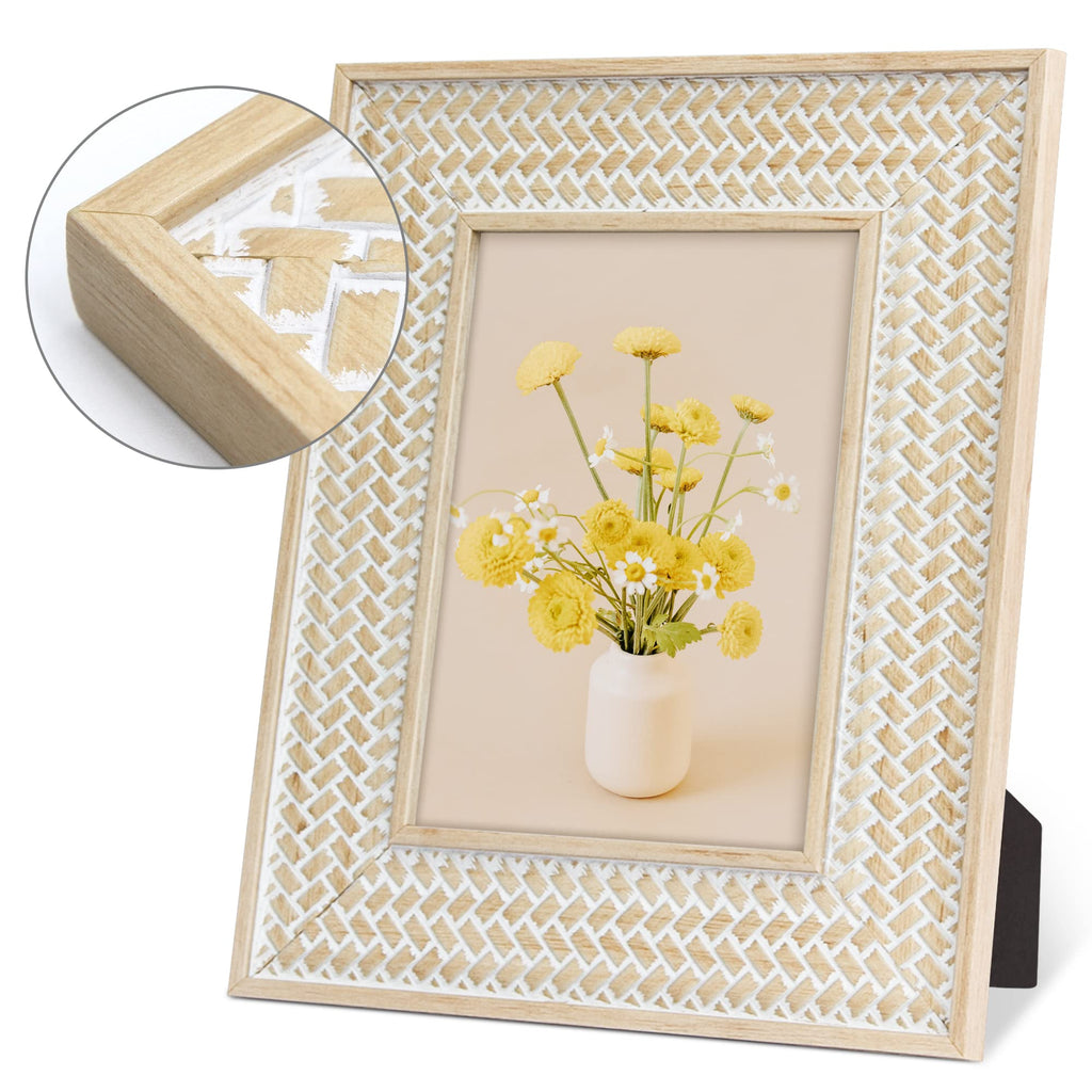 Boho 5x7 Picture Frame Rattan Photo Frame Set of 2