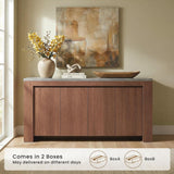 Buffet Cabinet with Storage, 63" Sideboard Buffet Accent Cabinet with Faux Marble Top & 4 Doors