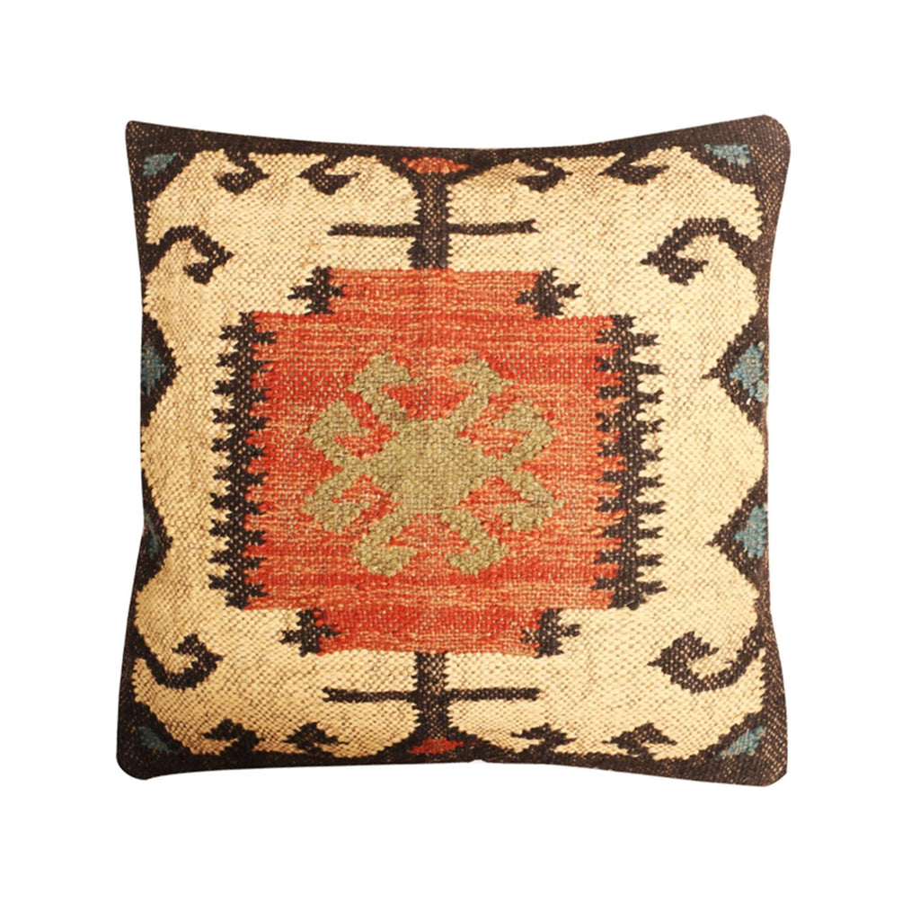 Jute kilim cushion Handmade boho throw pillow Eco-Friendly soft and stylish 18*18 inch