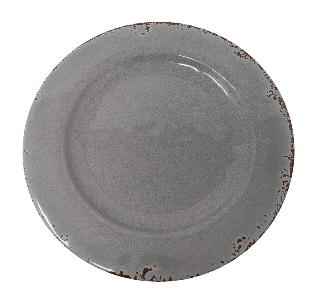 12 Piece Rustic Farmhouse Melamine Dinnerware Set, Service for 4 (Gray)