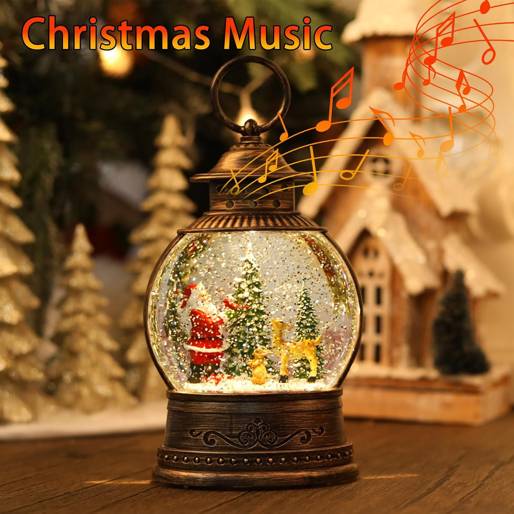 Christmas Snow Globes, Lighted Decorations Musical Snow Globes Lantern, Santa Christmas Decoration Indoor Home Décor