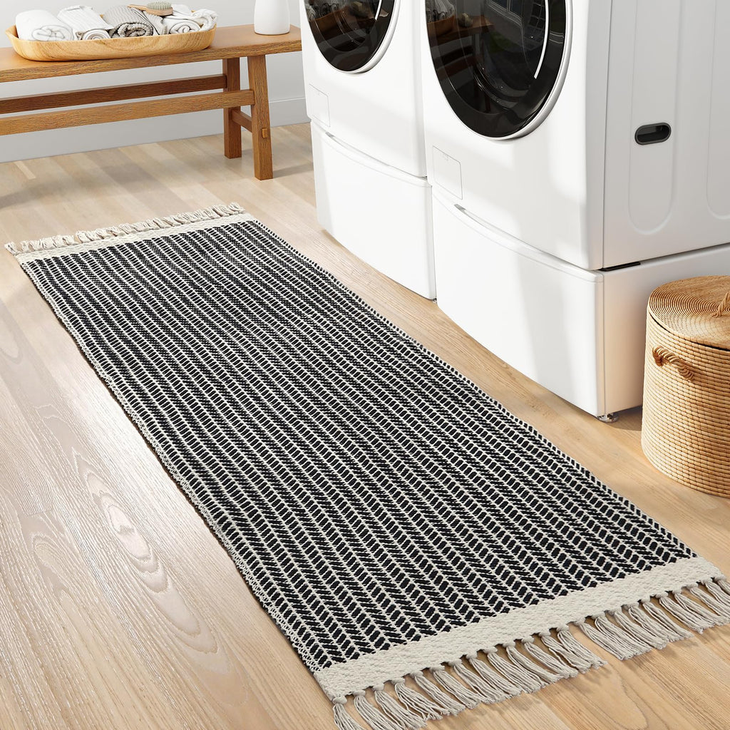 Boho Bathroom Runner Rug, Washable Rugs Hallway