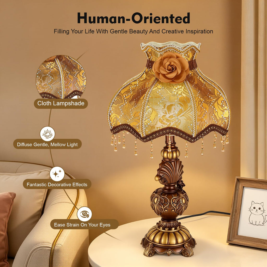 Table Lamp European Style Desk Bedside Reading Light Deco Bedroom Bedside Nightstand Reading Desk Light for Living