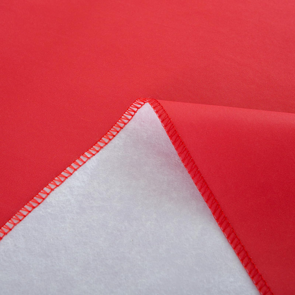 Vinyl Christmas Tablecloth with Flannel Backing, Solid Red, Waterproof, Stain-Resistant, Easy-Clean Table Cover for