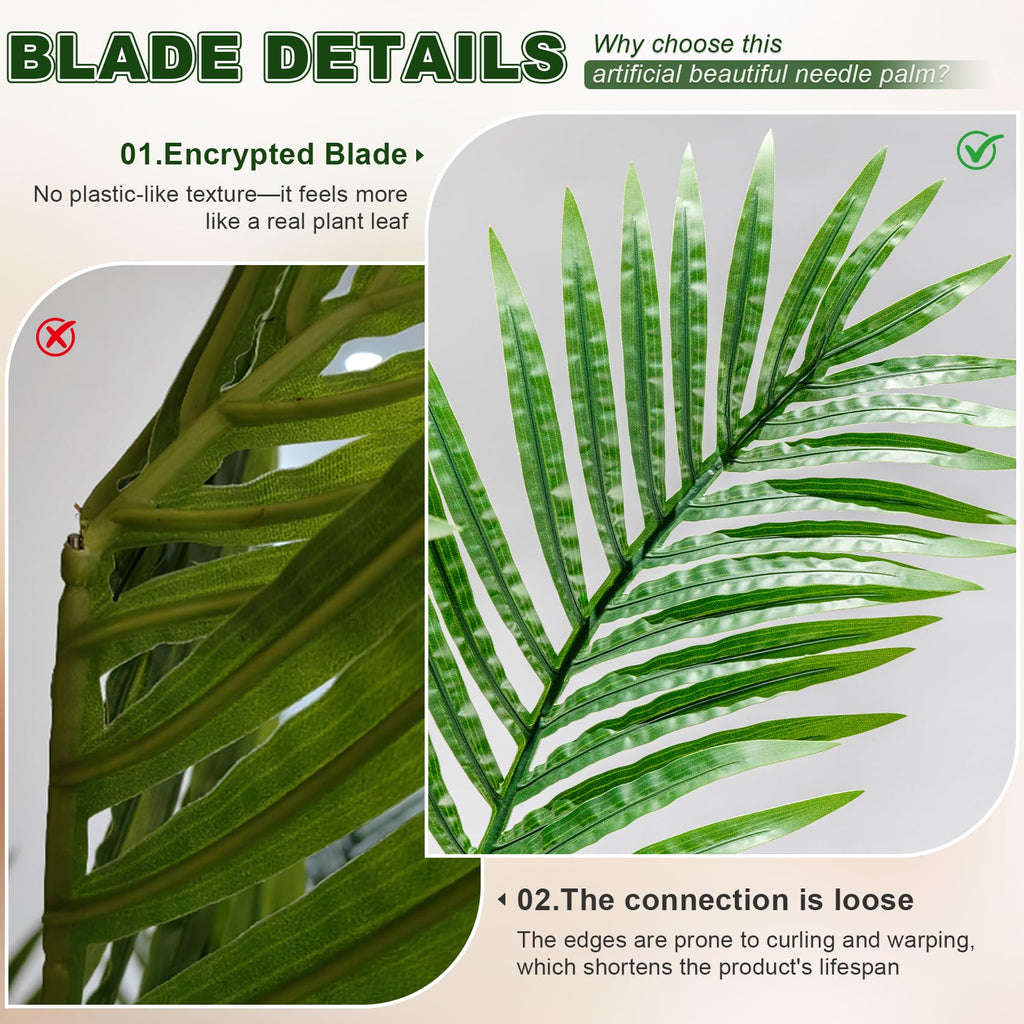 Large Artificial Tree Fake Silk Palm Plastic plantas Indoor Outdoor Realistic Floor Plants Big Faux Tropical Palm