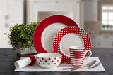 Kenna Red 16-Piece Porcelain Dinnerware Set, Service for 4