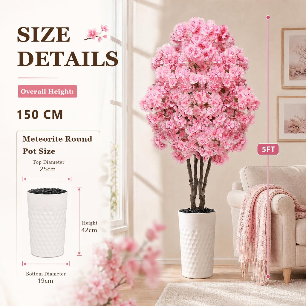 Artificial Cherry Blossom Tree 5FT - Fake Flower Tree Indoor Outdoor