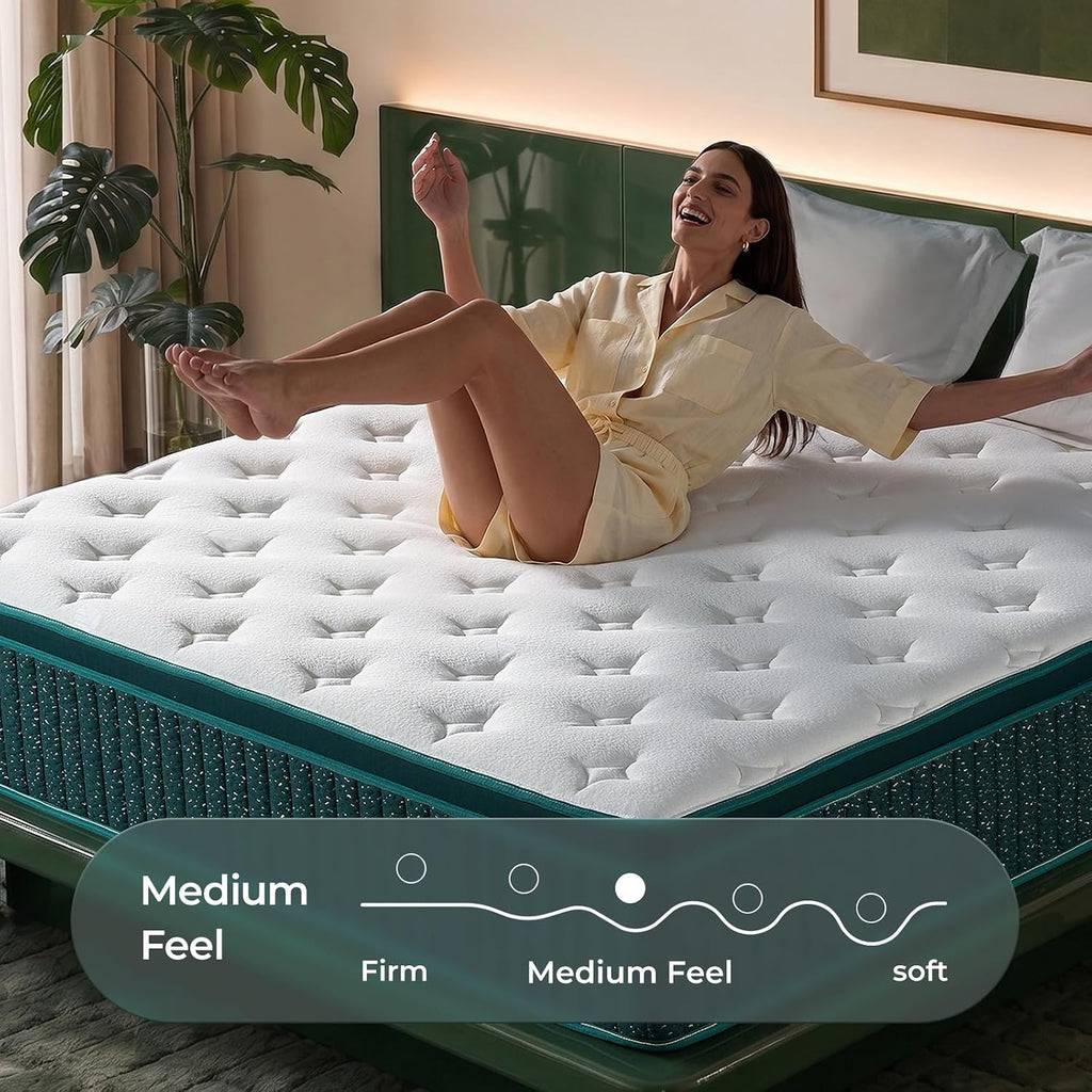 14 Inch Queen Hybrid Mattress, Medium Firm, Gel Foam, Motion Isolation