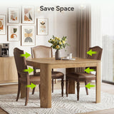 Square Dining Table with Rounded Corners, Modern 47" Kitchen Table for 4 People, Space Saving Dining Room Table for