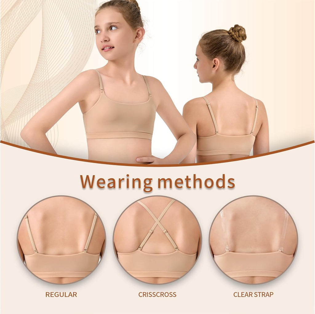 Gymnastic Ballet Sport Bras for Girls Nude Training Bra for Teen