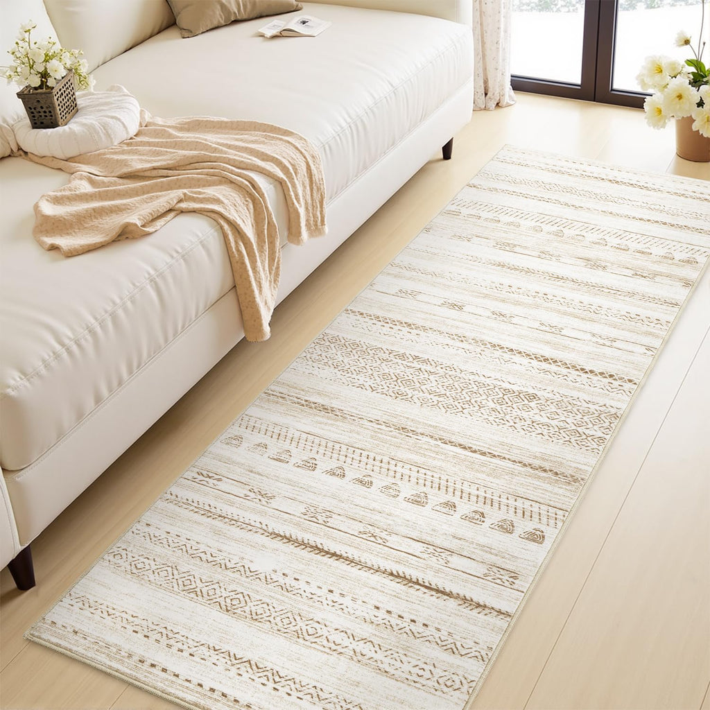 Runner Rug Machine Washable Non Slip Area Rug Distressed Neutral Moroccan Boho Rug Ultra Soft Floor Runners s