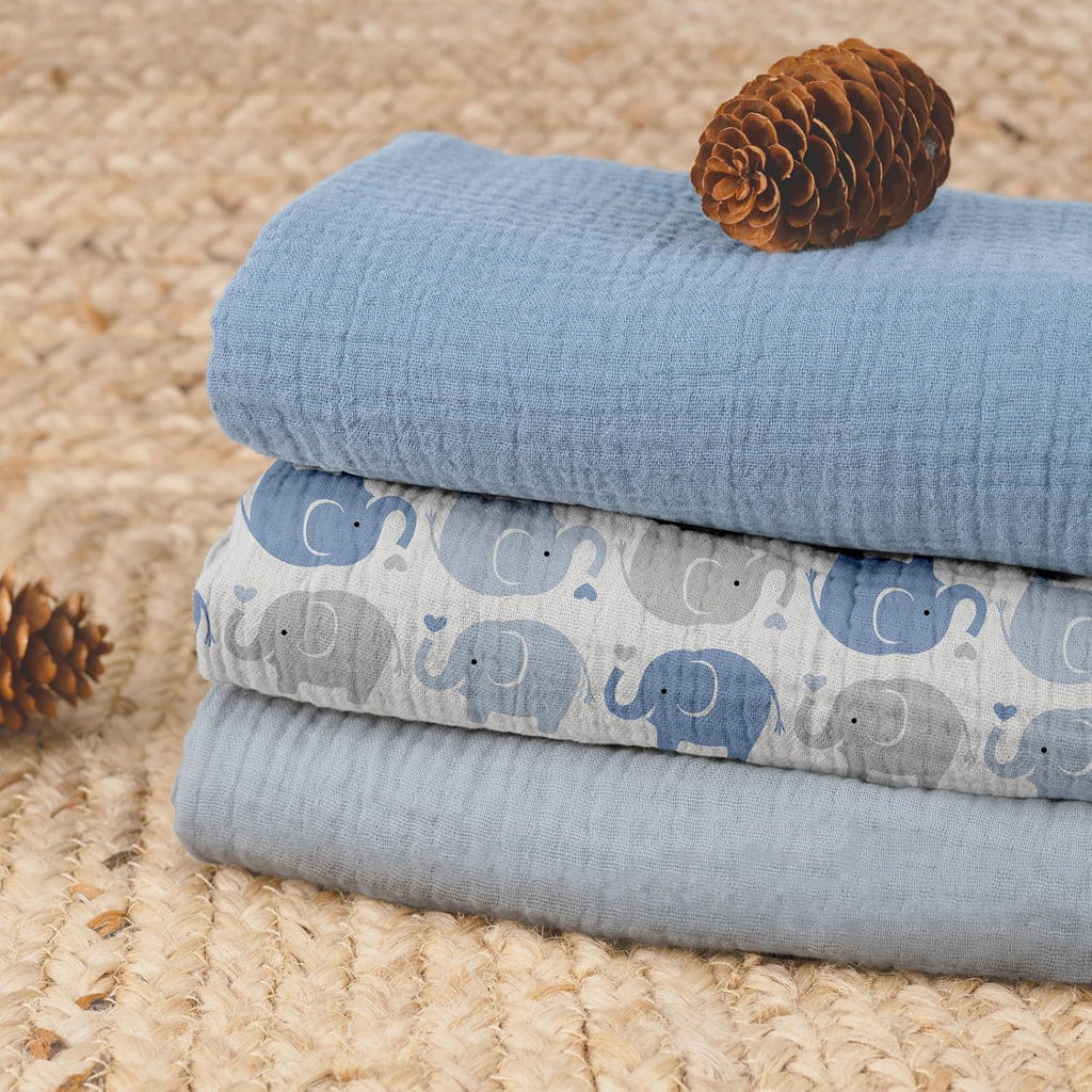 Muslin Swaddle Blankets for Boys, Large 40''x38''