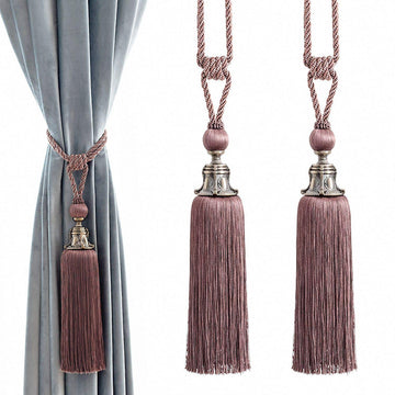 Decorative Curtain Tiebacks Antique Tassels Holdbacks - Home Office Windows Drapery Fasteners Fringe Ropes, Set of 2