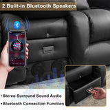 Loveseat Recliner Sofa with Massage and Heat, Power Reclining Loveseat Sofa RV Couch with Console