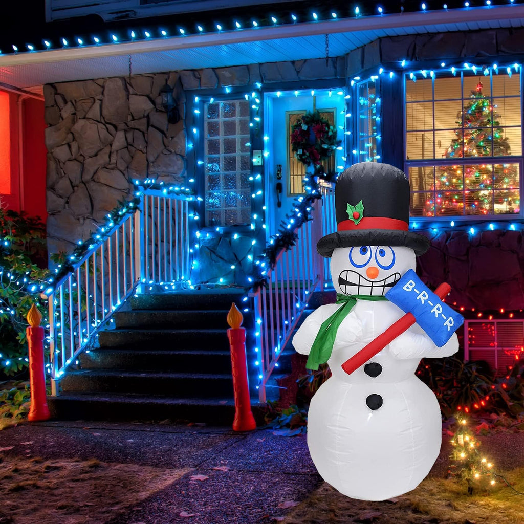 6FT Christmas Inflatables Shivering Snowman Inflatable Outdoor Indoor Decorations, Animated Shaking Snowman