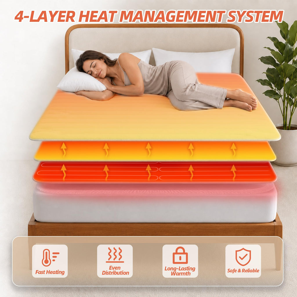 Heated Mattress Pad, Cozy Bed Warmer with Preheat & Memory