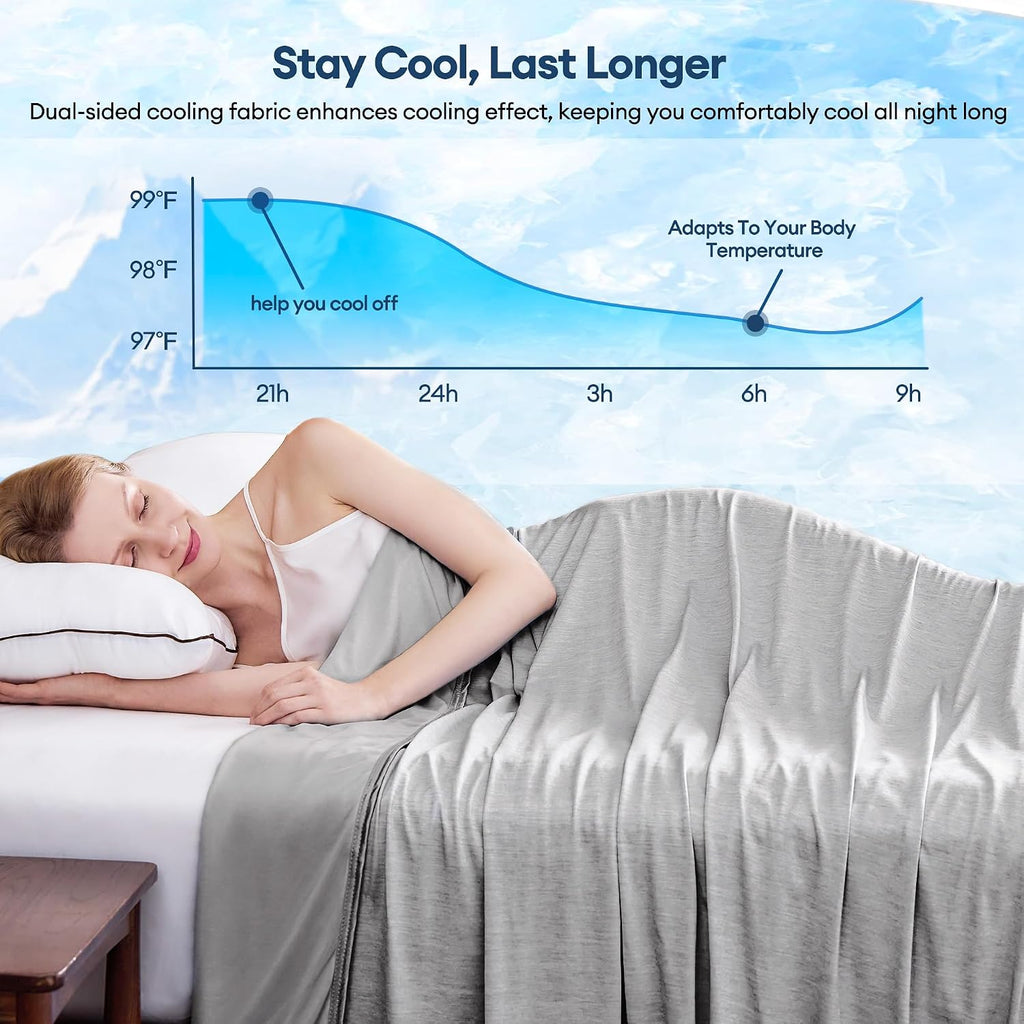 Cooling Blanket for Hot Sleepers King Size 108''×90'', Summer Blanket Thin Lightweight Breathable, Absorbs Sweat Heat