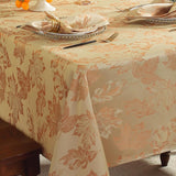 Fall Table Cloth 60 x 120 Inch Rectangle Maple Leaves Jacquard Damask Table Cloths Vintage Wrinkle F
