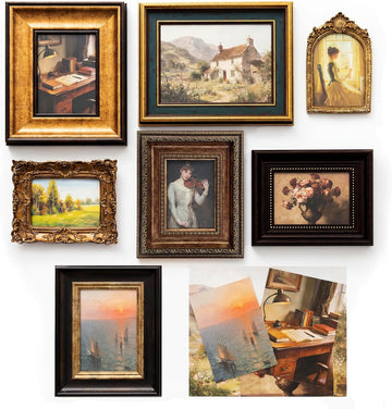 Vintage Picture Frames for Gallery Wall Frame Set, 7 Pcs Assorted Ornate Antique Photo Frames with High Definition